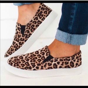 Cheetah print slip-ons